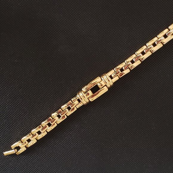 1980-S NINA RICCI SIGNED VINTAGE GOLD TONE CHAIN BRACELET. - Picture 3 of 6